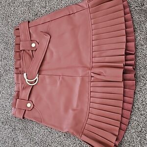 Zara pleated vegan leather skirt